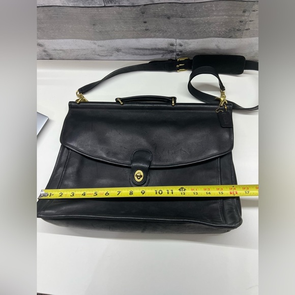 Vintage Coach Beekman Black Leather Briefcase Messenger Bag Corpcore 80s 90’s - Picture 3 of 16